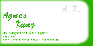 agnes kunz business card