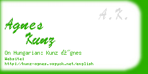 agnes kunz business card